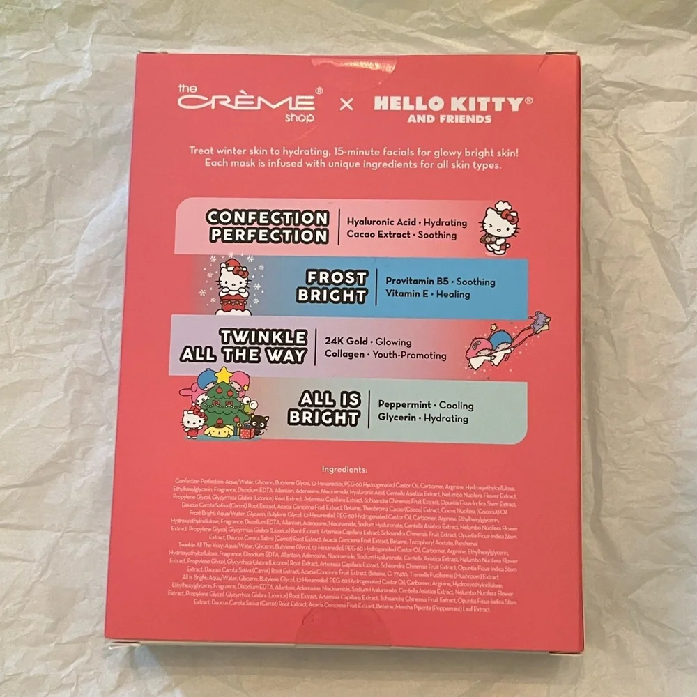 🆕😻 HELLO KITTY X CRÈME Hello Holidays Face Mask Collection NEW - Picture 2 of 5